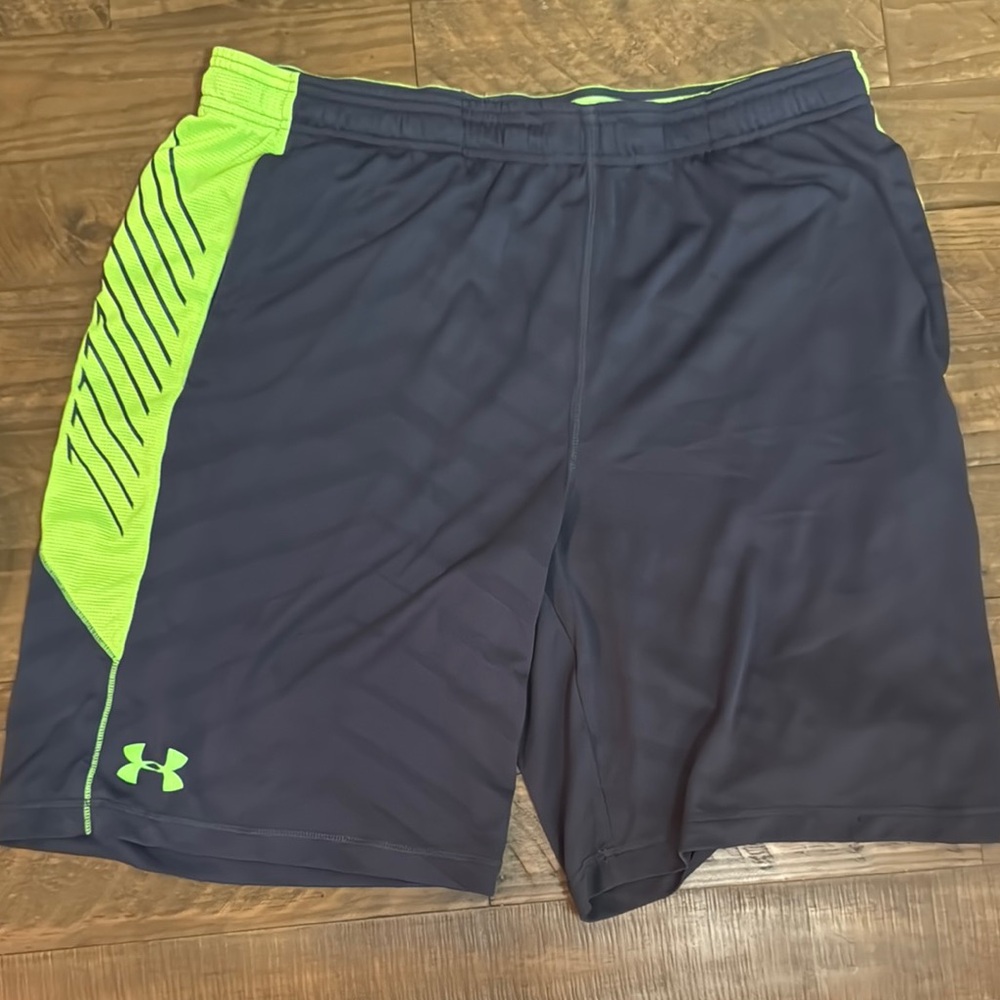 Under Armour Gray and Neon Green Athletic Shorts